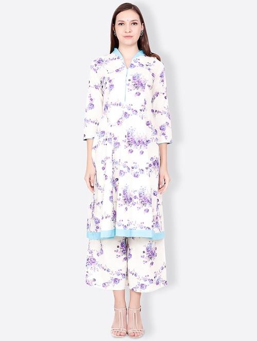 a-line floral kurta - 15740514 - Very Small Image - 1