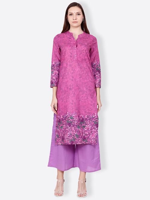 printed straight kurta - 15740515 - Very Small Image - 1