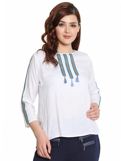 lace detail tasseled top - 15740555 - Very Small Image - 1