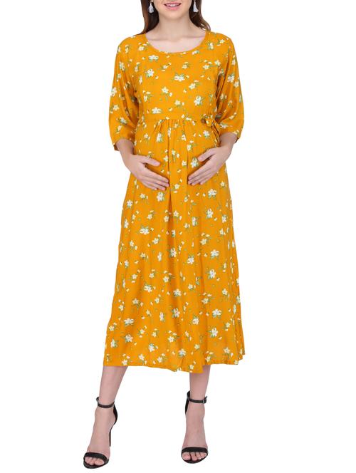 floral belted maternity dress - 15740908 - Very Small Image - 1