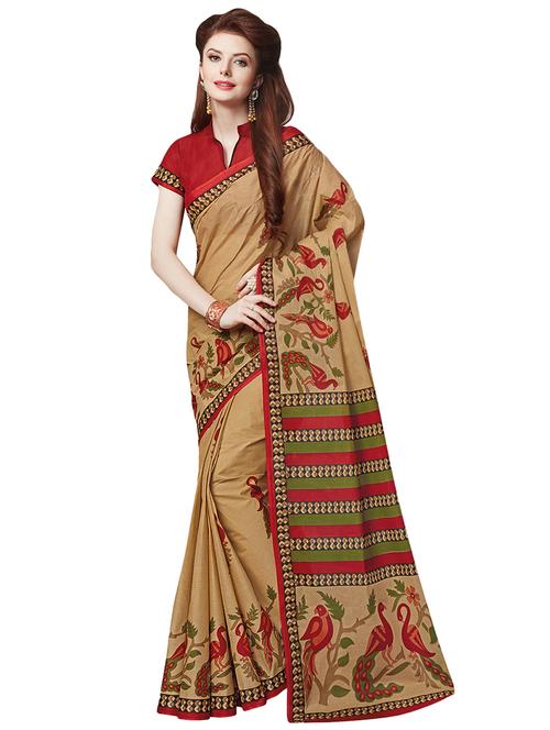 conversational printed saree with blouse - 15741416 - Very Small Image - 1