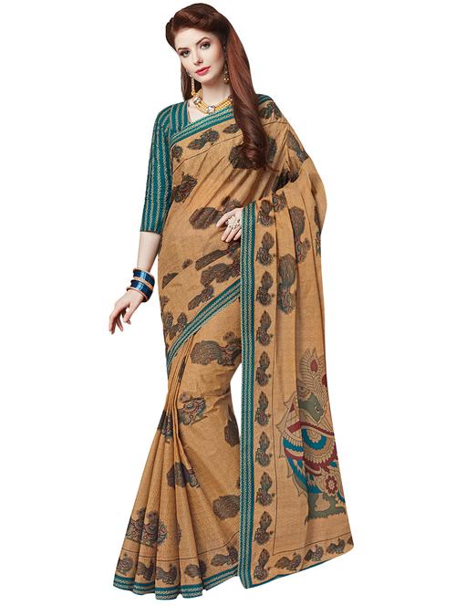 kalamkari printed saree with blouse - 15741423 - Very Small Image - 1
