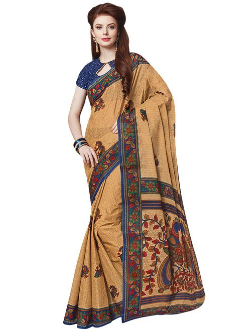 kalamkari printed saree with blouse - 15741431 - Very Small Image - 1