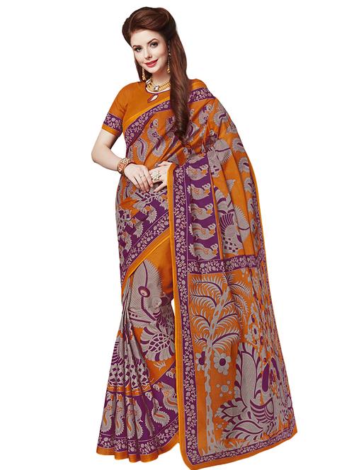 kalamkari printed saree with blouse - 15741432 - Very Small Image - 1