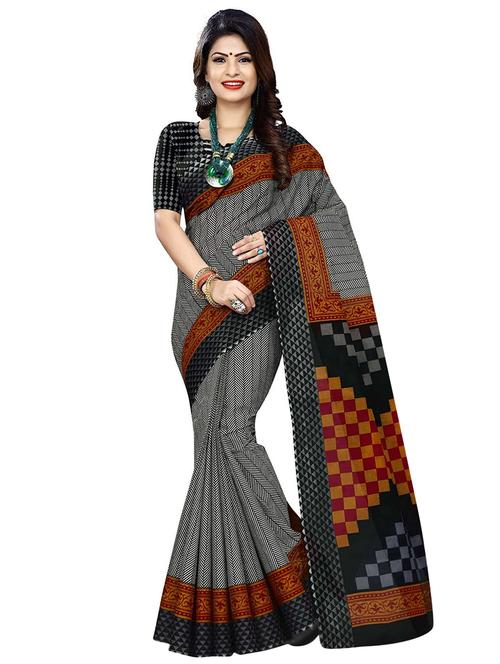 chevron printed saree with blouse - 15741440 - Very Small Image - 1