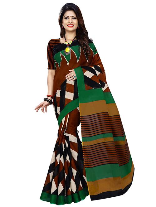 checkered printed saree with blouse - 15741443 - Very Small Image - 1