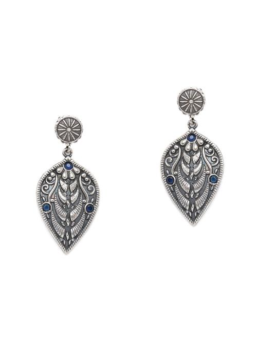 silver brass drop earring - 15742354 - Very Small Image - 1