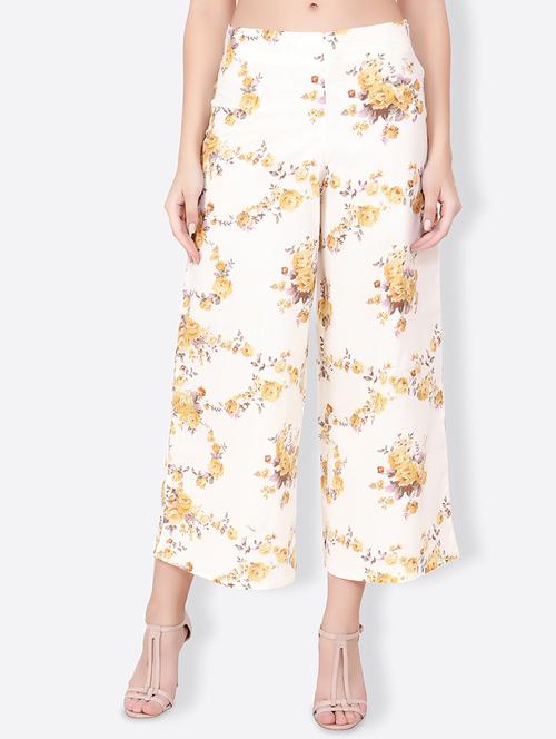 mid waist straight floral palazzo - 15742534 - Very Small Image - 1