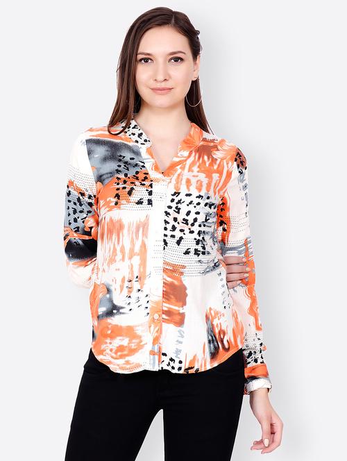 long sleeved curved hem shirt - 15742926 - Very Small Image - 1