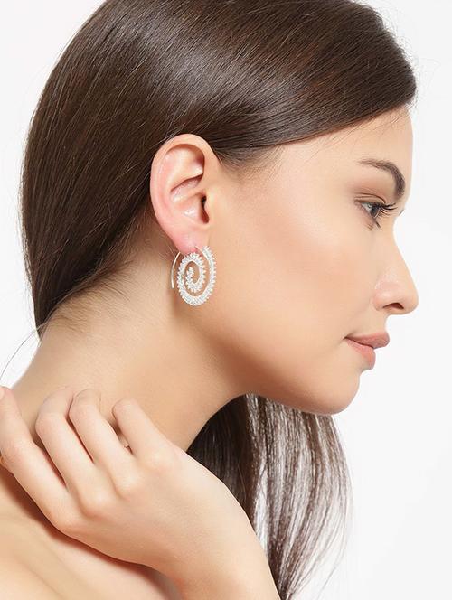 silver metal hoop earrings - 15743368 - Very Small Image - 1