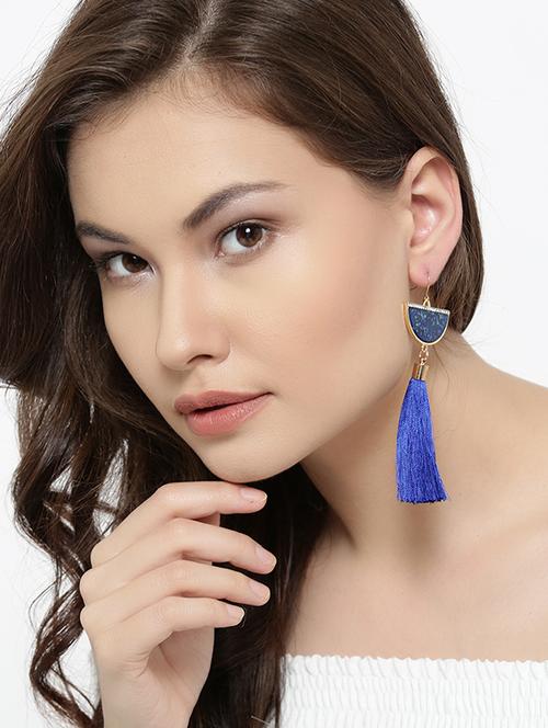 blue metal drop earring - 15743394 - Very Small Image - 1
