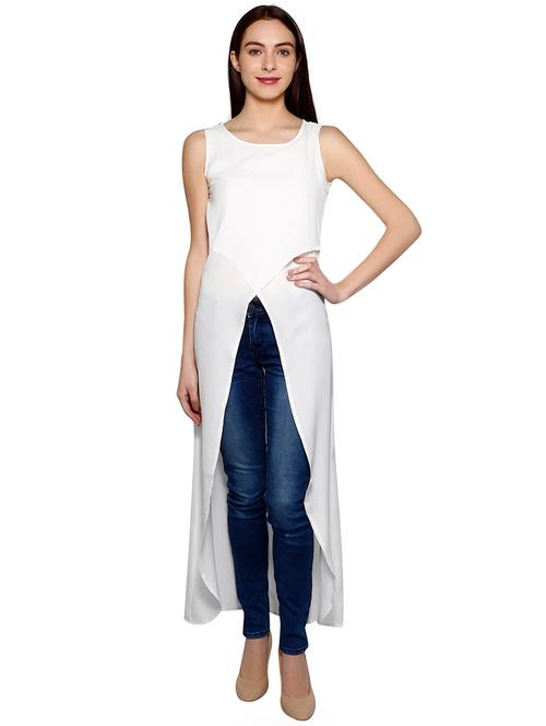 sleeveless overlap front tunic - 15743442 - Very Small Image - 1