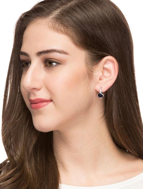blue silver plated studs earring - 15743503 - Very Small Image - 1
