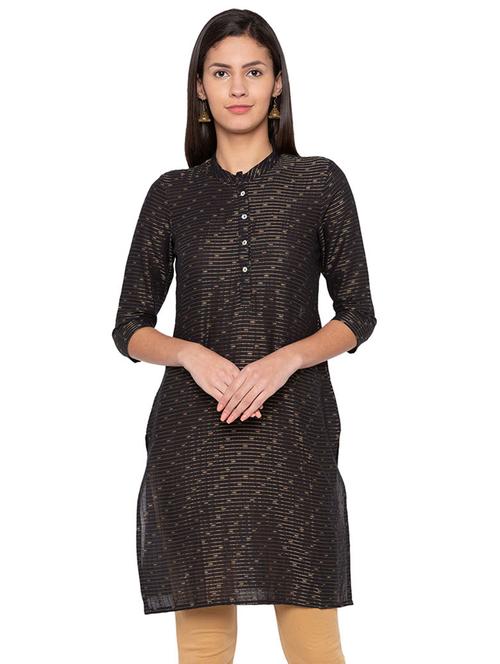 straight foil print kurta - 15744031 - Very Small Image - 1