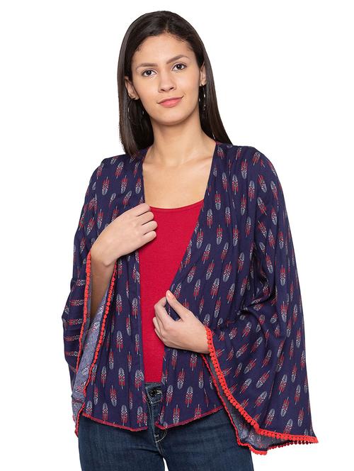 lace detail flared sleeved shrug - 15744035 - Very Small Image - 1