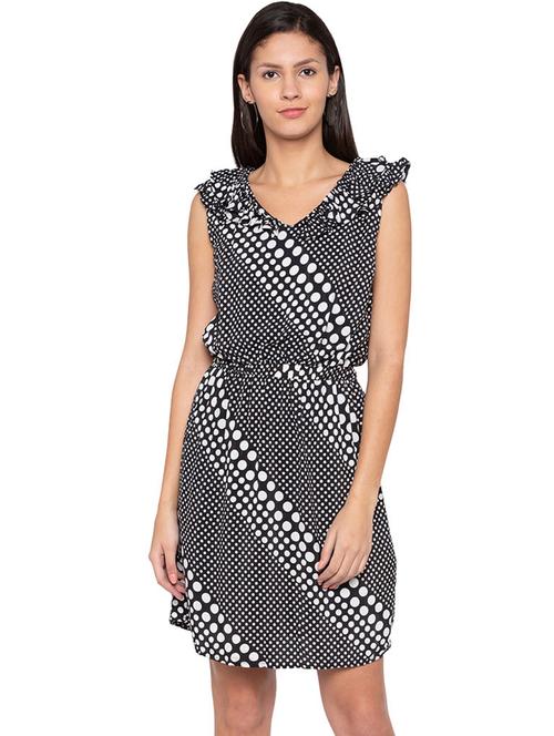 ruffled detail polka dots blouson dress - 15744038 - Very Small Image - 1