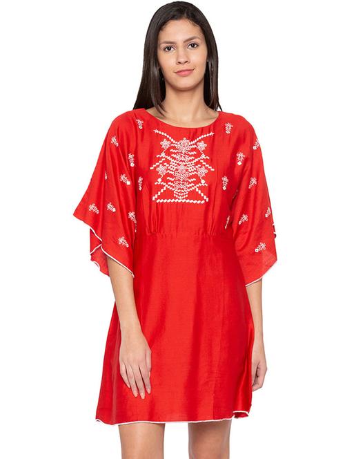 embroidered a-line dress - 15744047 - Very Small Image - 1
