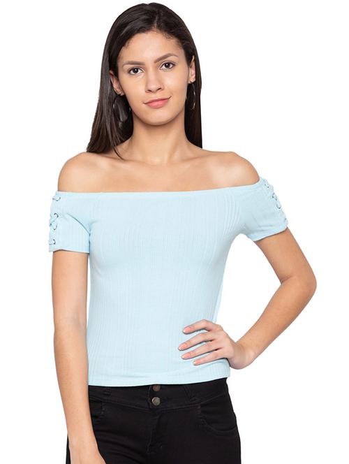 criss cross detail off shoulder top - 15744096 - Very Small Image - 1