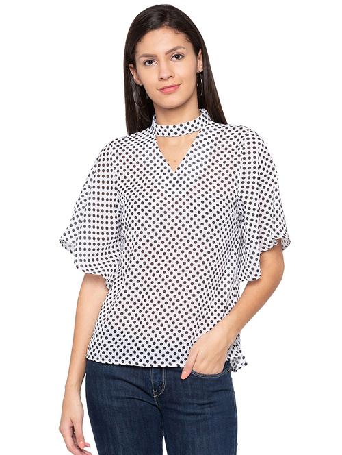 choker neck polka dots top - 15744102 - Very Small Image - 1