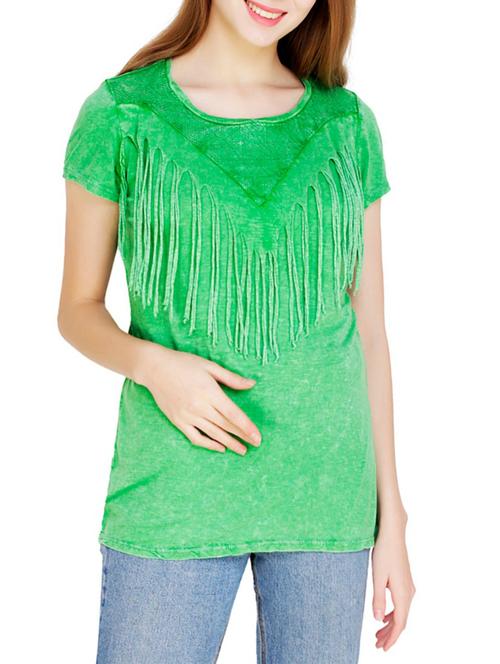 fringed detail heather top - 15744292 - Very Small Image - 1