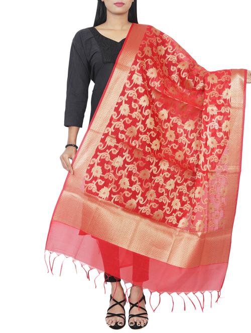 chanderi banarasi dupatta - 15744300 - Very Small Image - 1