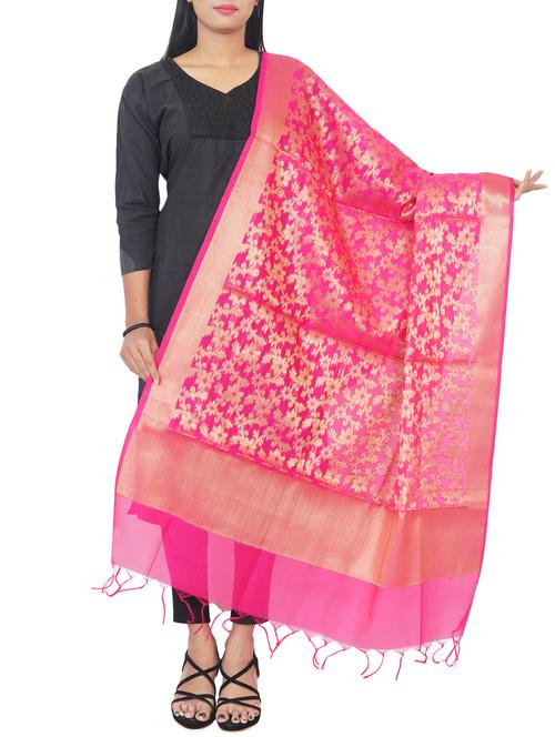 chanderi banarasi dupatta - 15744305 - Very Small Image - 1