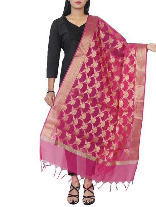 chanderi banarasi dupatta - 15744308 - Very Small Image - 1