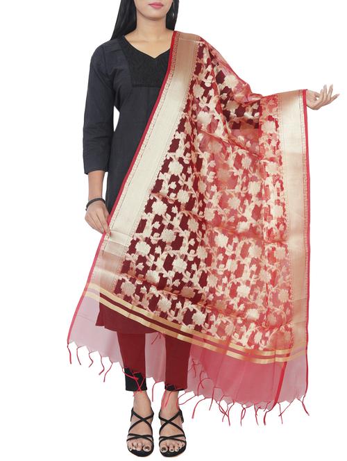 chanderi banarasi dupatta - 15744309 - Very Small Image - 1