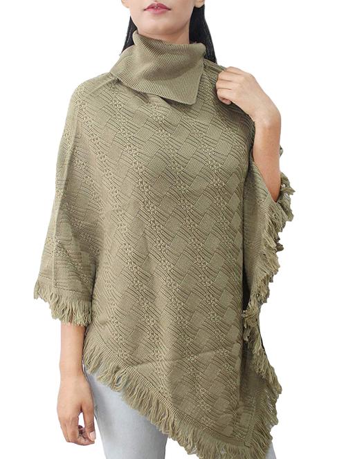 fringed woolen poncho - 15744811 - Very Small Image - 1