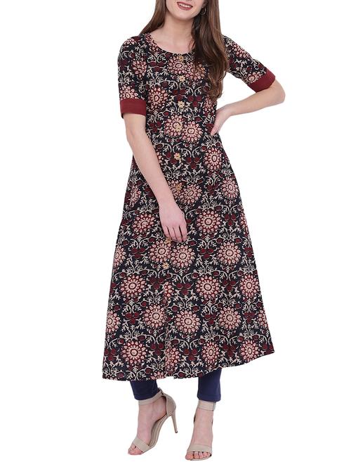floral a-line kurta - 15744973 - Very Small Image - 1
