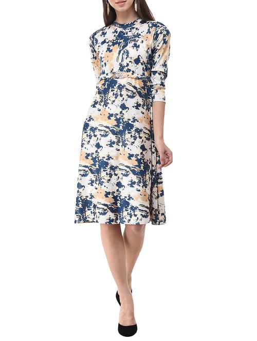 abstract print belted dress - 15745760 - Very Small Image - 1