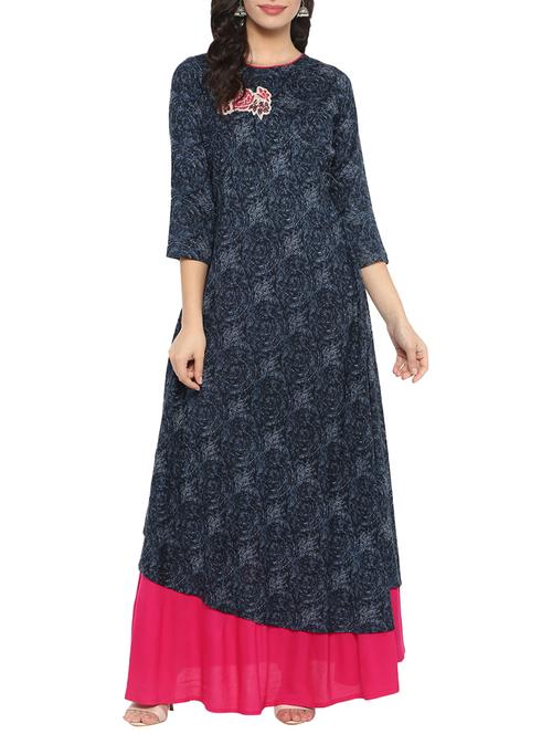 a-line printed kurta - 15745851 - Very Small Image - 1