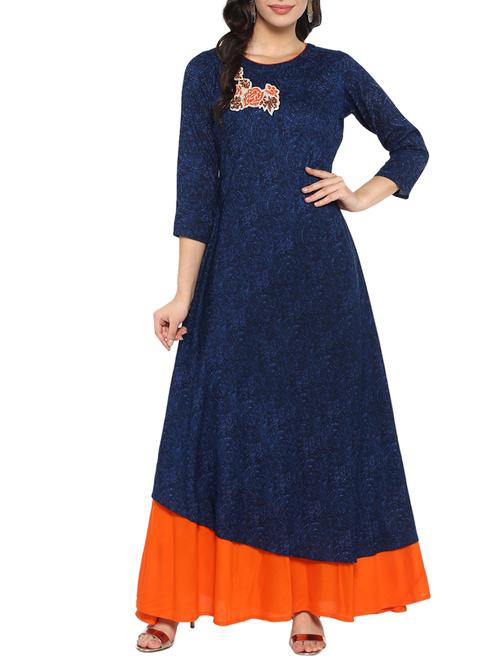 a-line printed kurta - 15745852 - Very Small Image - 1