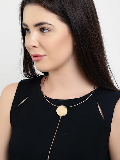 gold metal choker necklace - 15746179 - Very Small Image - 1