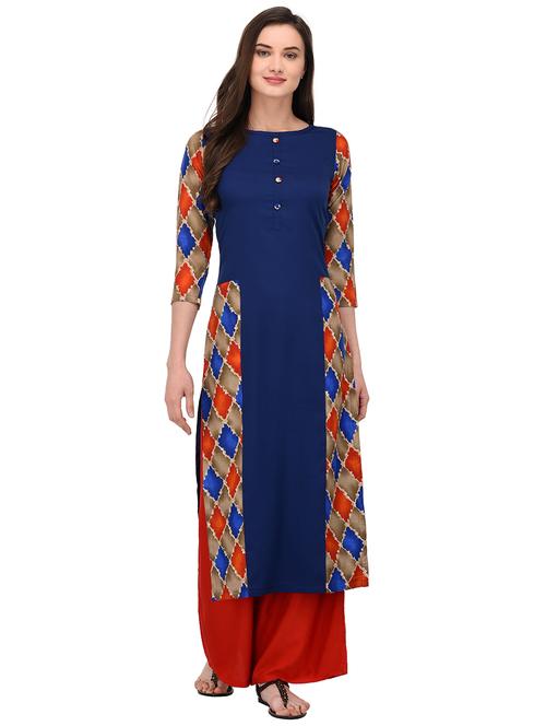 straight printed kurta - 15746350 - Very Small Image - 1