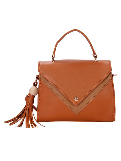 tan leatherette (pu) sling bag - 15746674 - Very Small Image - 1