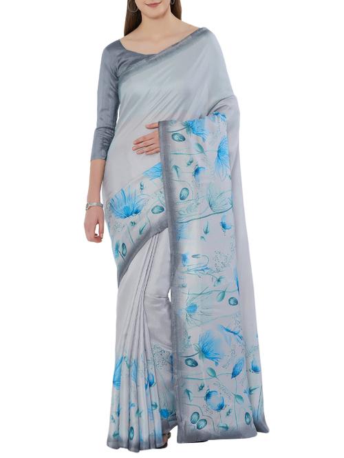 digital floral printed saree with blouse - 15746869 - Very Small Image - 1
