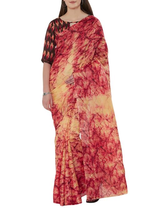 batik printed saree with blouse - 15746870 - Very Small Image - 1