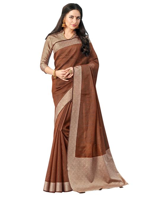 woven kota silk saree with blouse - 15746940 - Very Small Image - 1