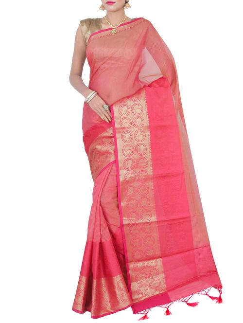 zari bordered banarasi saree with blouse - 15747006 - Very Small Image - 1