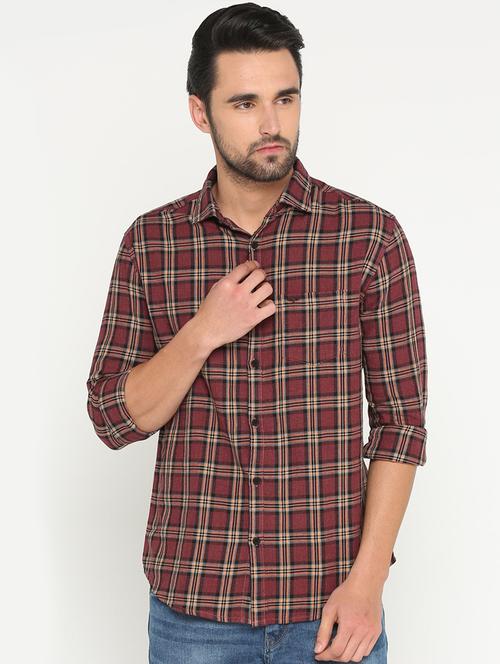 mens checks casual shirt - 15747235 - Very Small Image - 1