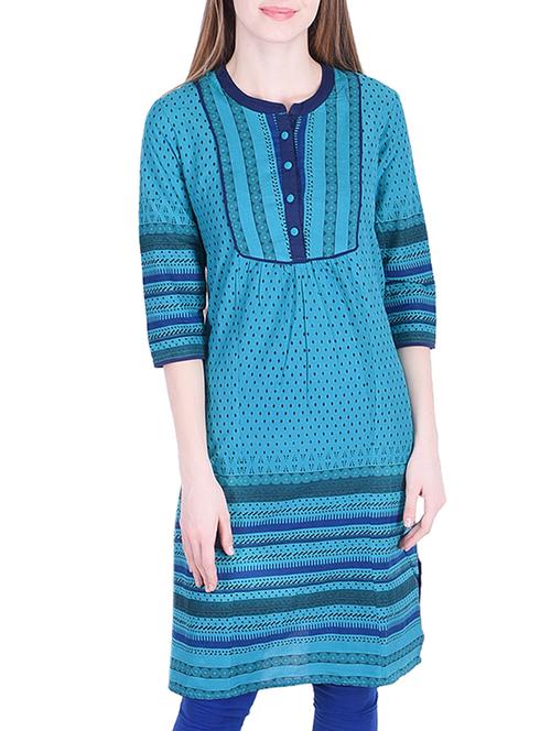 printed straight kurta - 15747247 - Very Small Image - 1