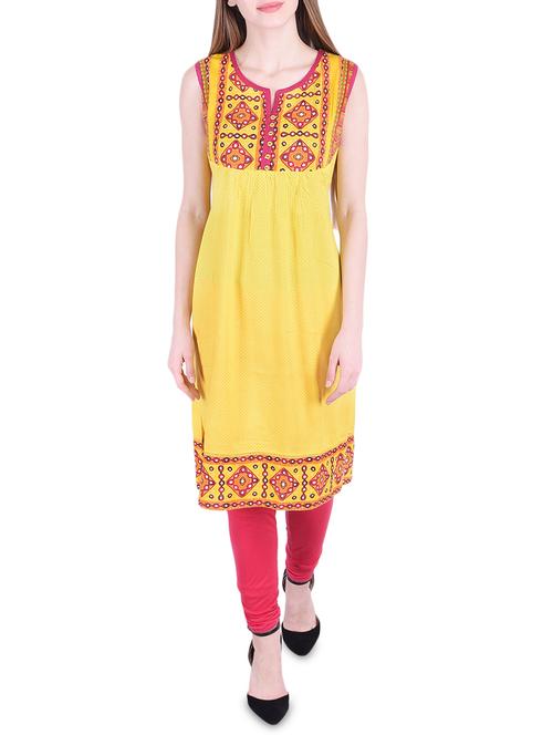 embroidered a-line kurta - 15747268 - Very Small Image - 1