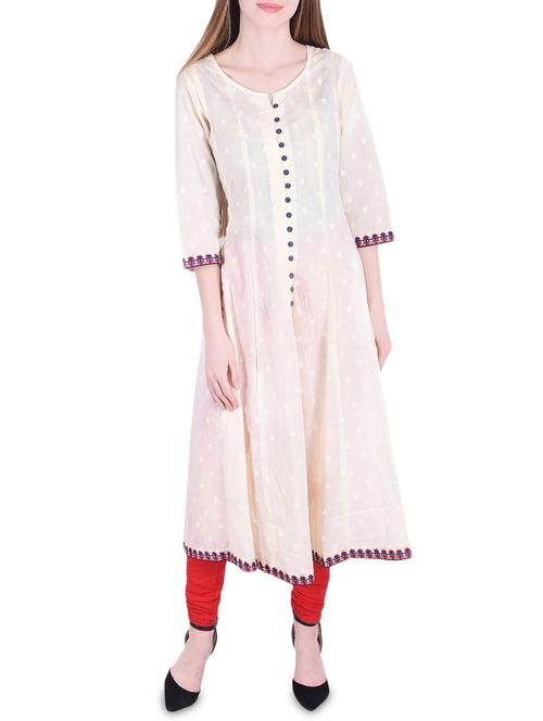 anarrkali dobby kurta - 15747275 - Very Small Image - 1