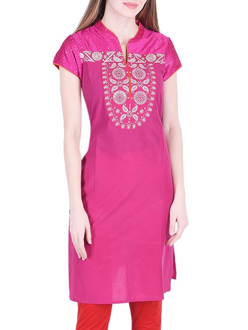 embroidered straight kurta - 15747278 - Very Small Image - 1