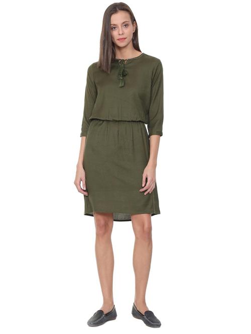 tassel tie up blouson dress - 15747468 - Very Small Image - 1