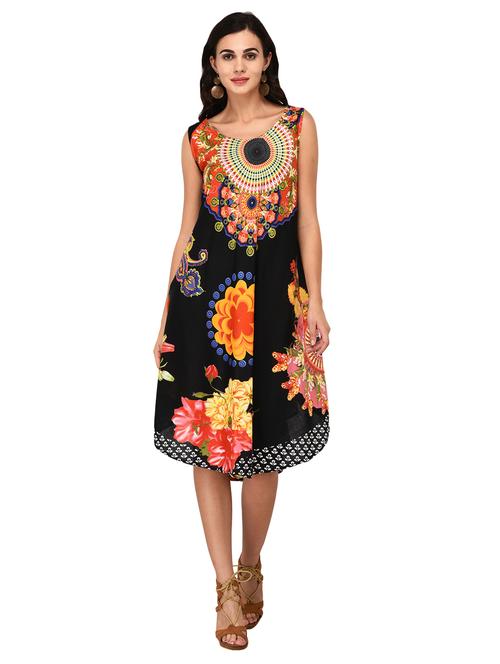 a-line printed dress - 15747471 - Very Small Image - 1