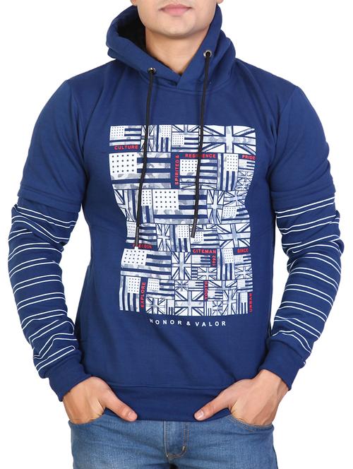 blue cotton chest print sweatshirt - 15747576 - Very Small Image - 1