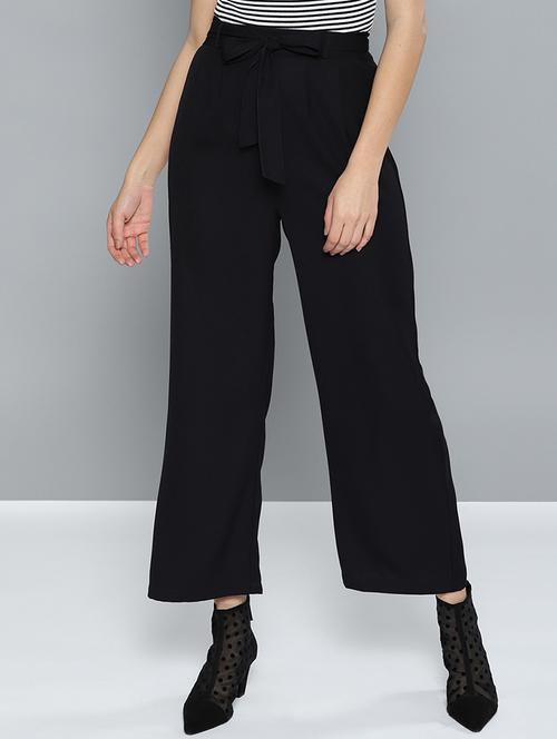 tie-knot detail pleated wide leg trouser - 15748363 - Very Small Image - 1