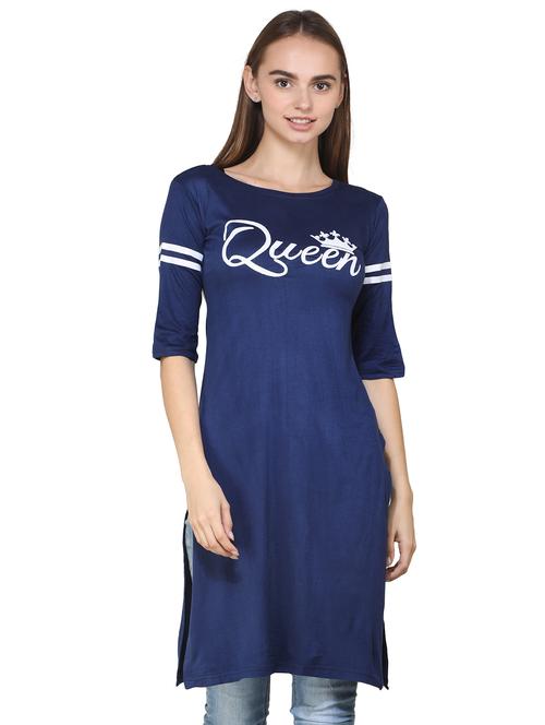 varsity striped slit detail tunic - 15748460 - Very Small Image - 1
